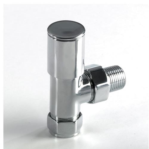 Genesis Round Radiator Valves, Chrome (Angled or Straight) Per Pair